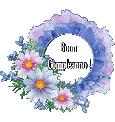 Nachrichten Italienisch Buon Compleanno Floreale Transparenter Hintergrund 020 