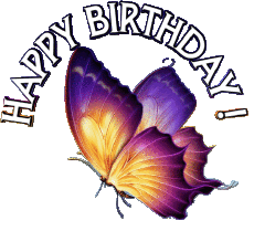 Messages Anglais Happy Birthday Butterflies 001 