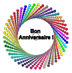 Messages Français Bon Anniversaire Abstrait - Géométrique Fond Transparent 002 