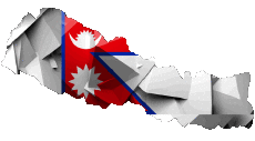 Banderas Asia Nepal Mapa 