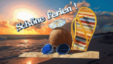 Mensajes Alemán Schöne Ferien Fondo animado 004 