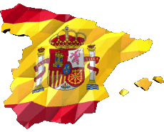 Flags Europe Spain Map 