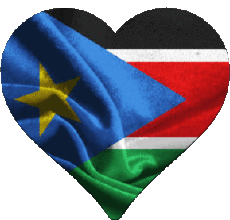 Drapeaux Afrique Soudan Sud Coeur 