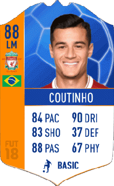 Multimedia Videospiele F I F A - Karten Spieler Brasilien Philippe Coutinho 