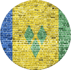 Drapeaux Amériques Saint Vincent et les Grenadines Rond 