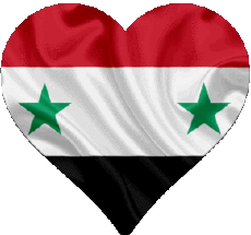 Drapeaux Asie Syrie Coeur 