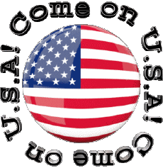 Messages English Come on U.S.A Map - Flag 