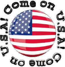 Messagi Inglese Come on U.S.A Map - Flag 