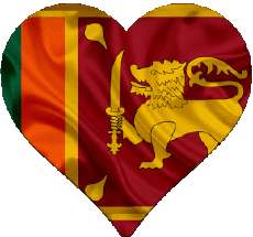 Drapeaux Asie Sri Lanka Coeur 
