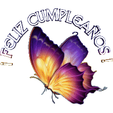 Nachrichten Spanisch Feliz Cumpleaños Mariposas Transparenter Hintergrund 001 