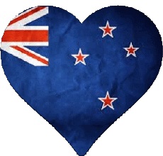 Banderas Oceanía Nueva Zelanda Corazón 