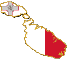 Fahnen Europa Malta Karte 