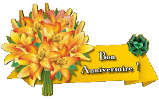 Mensajes Francés Bon Anniversaire Floral Fondo transparente 008 
