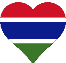 Bandiere Africa Gambia Cuore 