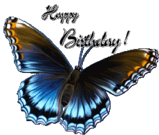 Nachrichten Englisch Happy Birthday Butterflies 006 