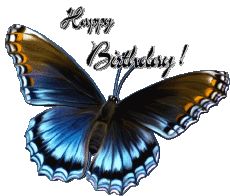Nachrichten Englisch Happy Birthday Butterflies Transparenter Hintergrund 006 