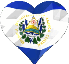 Banderas América El Salvador Corazón 