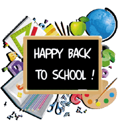 Messages English Happy Back to School Transparent Background 002 