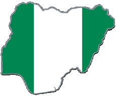 Banderas África Nigeria Mapa 