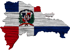 Drapeaux Amériques République Dominicaine carte 