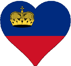 Fahnen Europa Liechtenstein Herz 