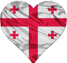 Banderas Asia Georgia Corazón 
