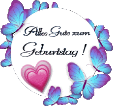 Messages German Alles Gute zum Geburtstag Schmetterlinge 010 
