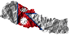 Banderas Asia Nepal Mapa 