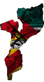 Fahnen Afrika Mozambique Karte 