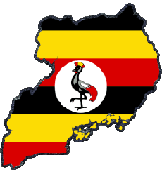 Fahnen Afrika Uganda Karte 