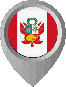 Flags America Peru Location Pin 