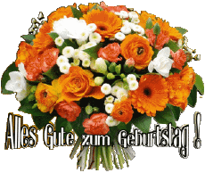 Messages Allemand Alles Gute zum Geburtstag Blumen Fond Transparent 006 
