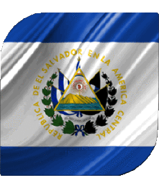 Drapeaux Amériques Salvador Carré 