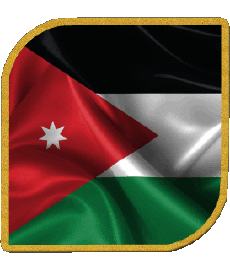 Bandiere Asia Giordania Quadrato 