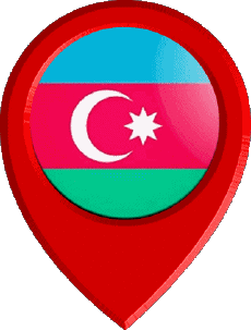 Banderas Asia Azerbaiyán Marcador de ubicación 