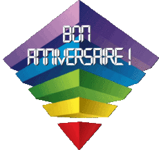 Messages Français Bon Anniversaire Abstrait - Géométrique Fond Transparent 010 