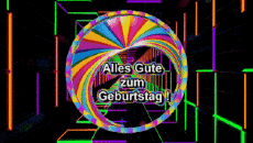 Messages Allemand Alles Gute zum Geburtstag Zusammenfassung - geometrisch Fond Animé 001 