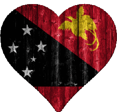 Banderas Oceanía Papúa Nueva Guinea Corazón 