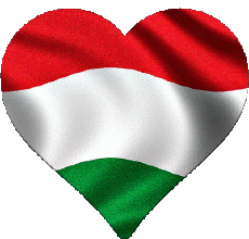 Drapeaux Europe Hongrie Coeur 