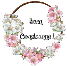 Mensajes Italiano Buon Compleanno Floreale Fondo transparente 017 