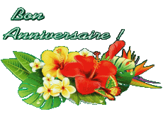 Mensajes Francés Bon Anniversaire Floral 001 