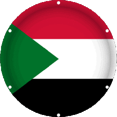 Drapeaux Afrique Soudan Rond 
