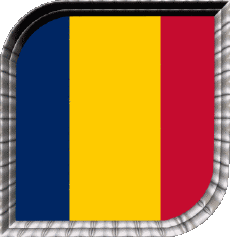 Drapeaux Afrique Tchad Carré 