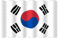 Fahnen Asien Südkorea Welligkeit 