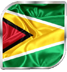 Drapeaux Amériques Guyana Carré 