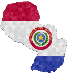 Bandiere America Paraguay Carta Geografica 