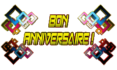 Messages Français Bon Anniversaire Abstrait - Géométrique Fond Transparent 003 