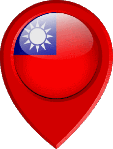 Banderas Asia Taiwán Marcador de ubicación 