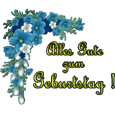 Nachrichten Deutsche Alles Gute zum Geburtstag Blumen Transparenter Hintergrund 002 