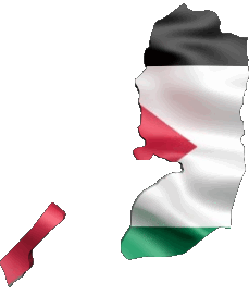 Drapeaux Asie Palestine Carte 